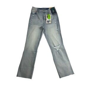 SoundStyle Hope Slim Straight Leg Jeans Size 8 Light Wash Distressed Stretch